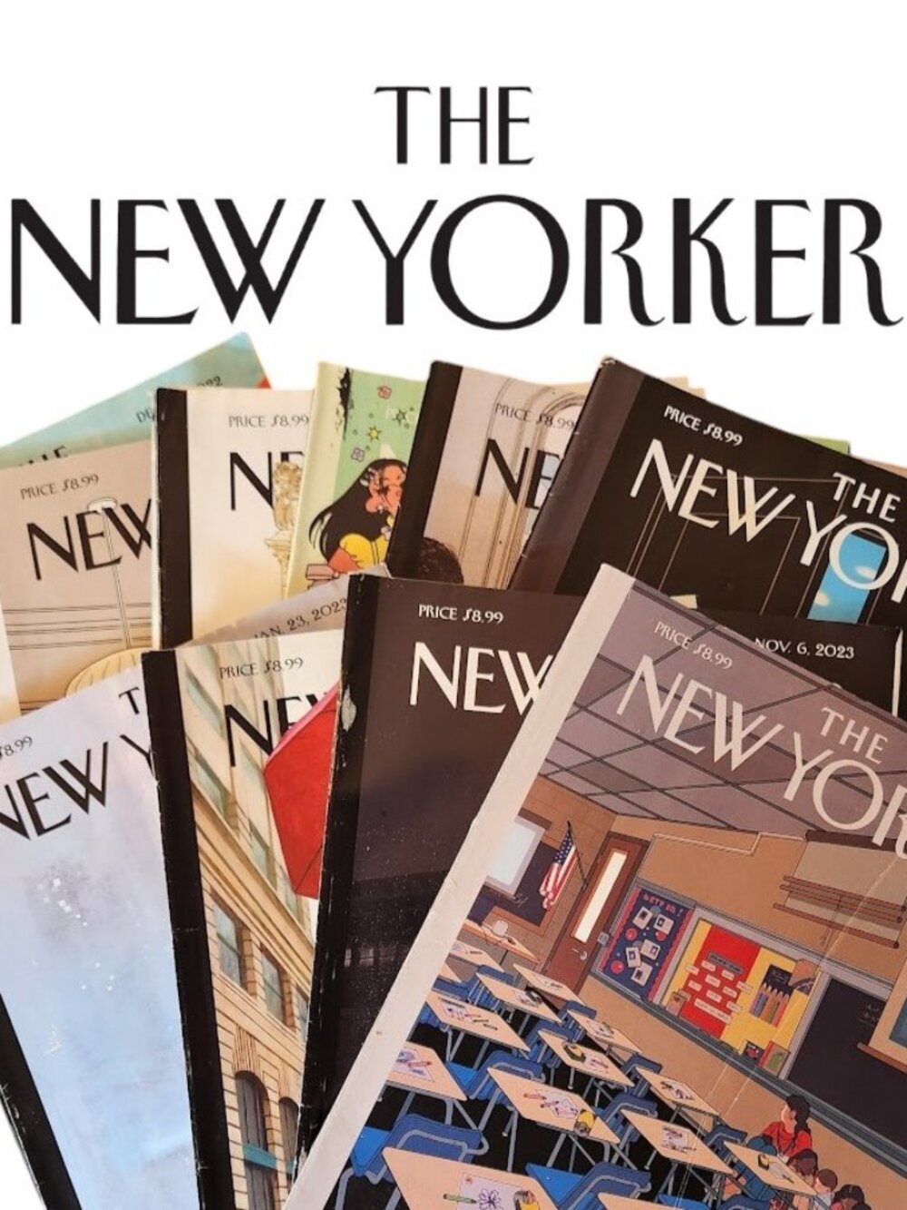 The New Yorker Magazine Bundle Lot of 7 Magazines RANDOM DATES Reading bundle Yo